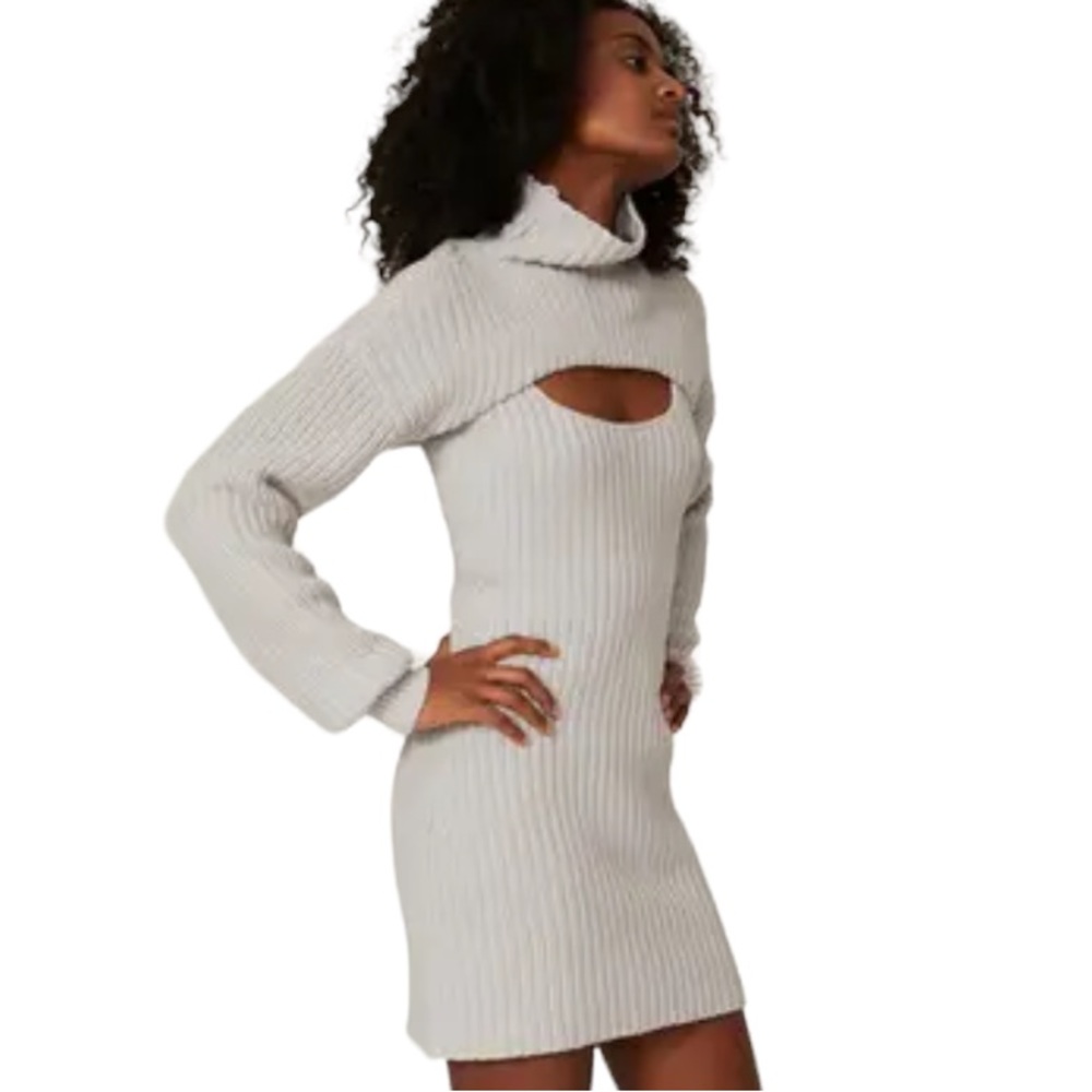 RtA Shrug Turtleneck Sweater Jady Gray L - Picture 2 of 13
